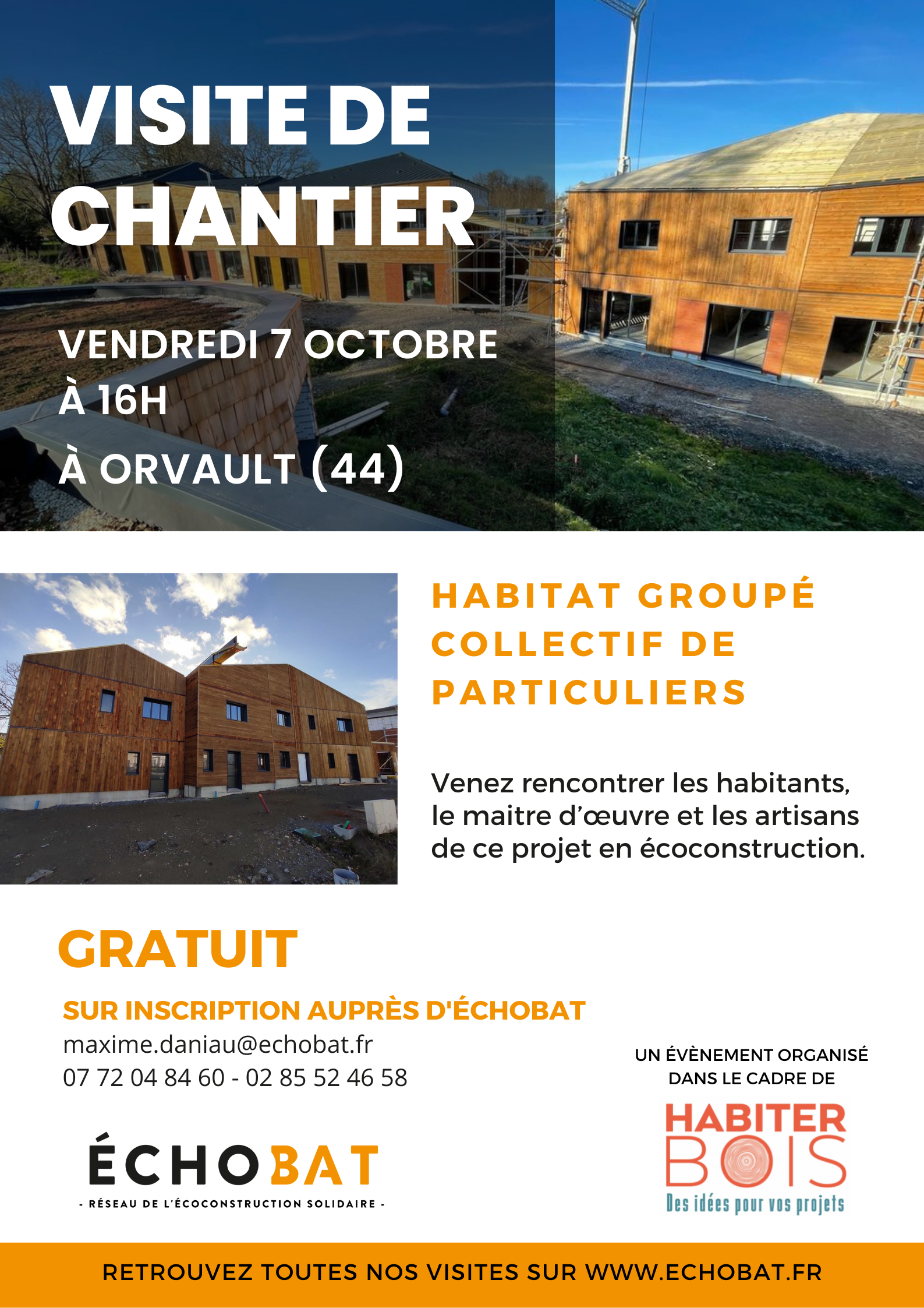 Habiter Bois - Visite de chantier ÉCHOBAT à Orvault